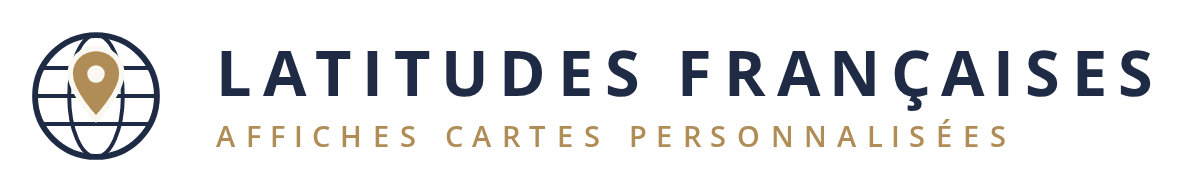 Latitudes Françaises - affiches cartes personnalisées