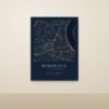 Affiche carte de Bordeaux style Nuit, sans cadre